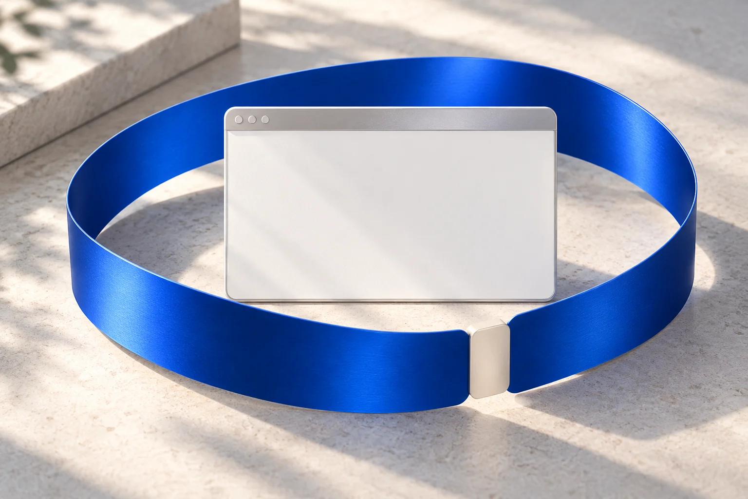 A blue loop surrounds a neutral recording frame with a visible join.
